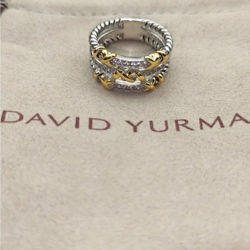 David Yurman​ 925 Silver Rings with Original Pouch